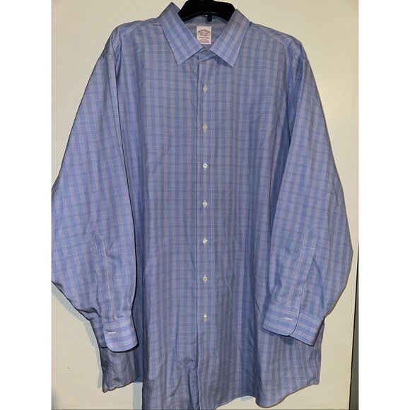 Brooks Brothers Button Down Shirt Striped Non-Iron Traditional Fit 18.5 - 34 Sup - Picture 2 of 6